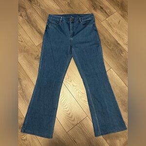 HALARA Women's Dark Blue Flare Jeans-Large Petite